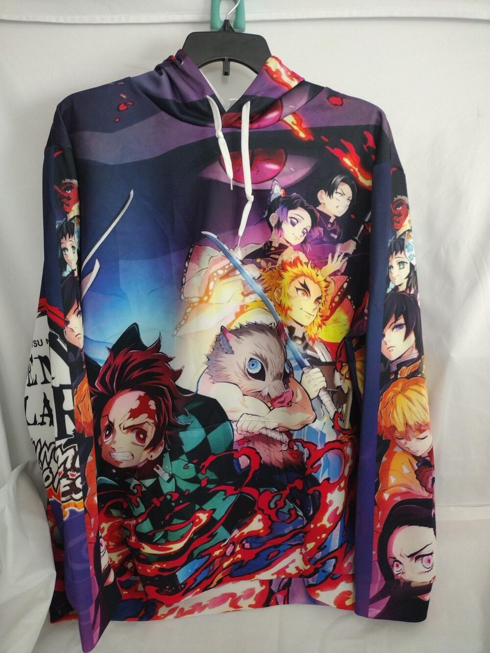 Demon Slayer Kimetsu no Yaiba Anime Hoodie Mens 3XL Multicolor Graphic Pullover